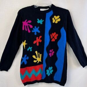 Vintage Liz Claiborne Colorful Lambswool Angora Women’s Sweater / Medium